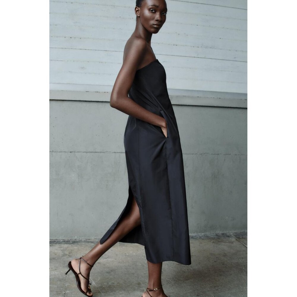 ZARA Strapless Black Dress Size S NWT